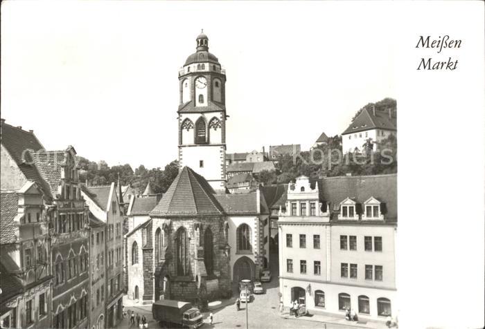 Meissen Elbe Sachsen Markt und Frauenkirche