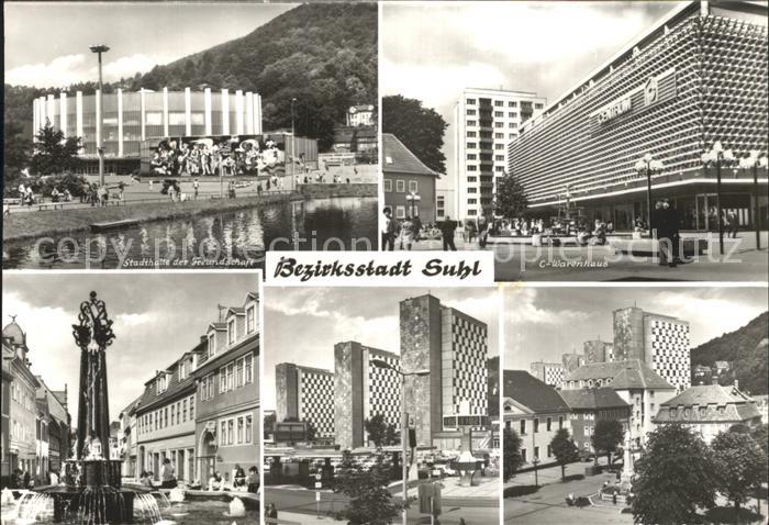 Suhl Thueringer Wald Stadthalle der Freundschaft Centrum Warenhaus Brunnen Hochh