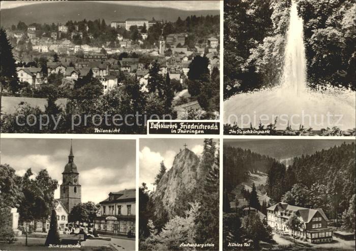 Friedrichroda Telansicht Puschkinpark Wasserfall Kirche Aschenbergstein Kuehles