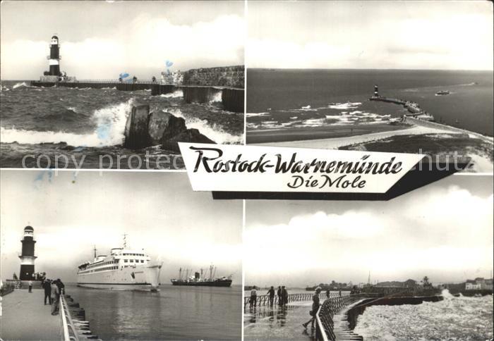 Rostock-Warnemuende Leuchtturm Seebruecke Ozeandampfer Promenade