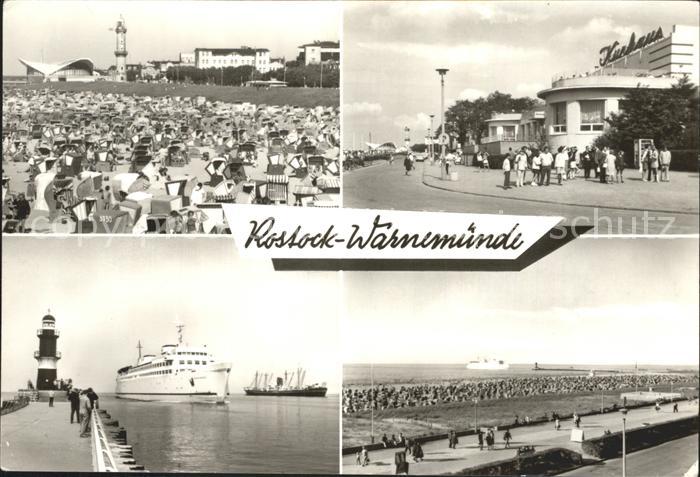 Rostock-Warnemuende Strandpartie Kurhaus Promenade Leuchtturm Ozeandampfer