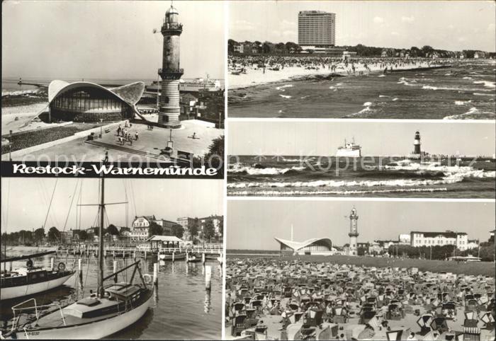 Rostock-Warnemuende Gaststaette Teepott mit Leuchtturm Hotel Neptun Faehrschiff