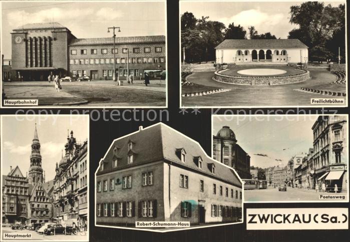 Zwickau Sachsen hauptbahnhof Freilichtbuehne Hauptmarkt Robert Schumann Haus Poe