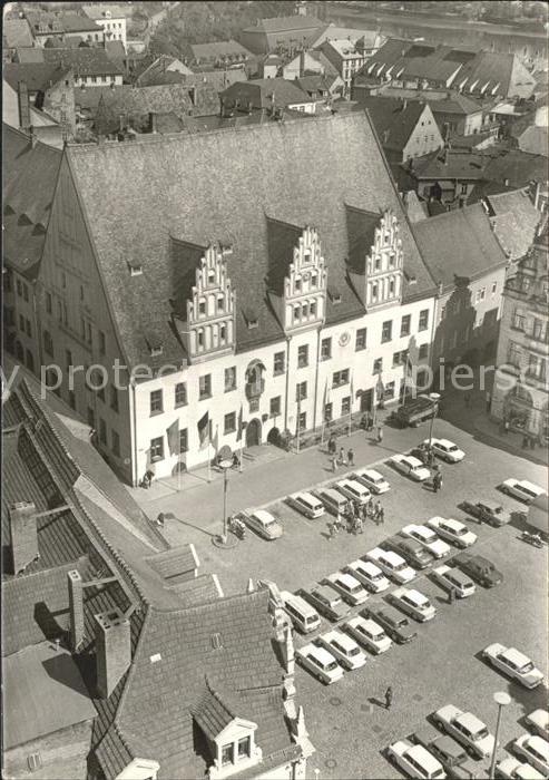 Meissen Elbe Sachsen Markt und Rathaus