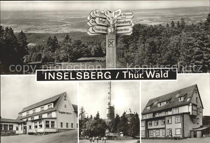 Inselsberg Schmalkalden Panorama Wegweiser Berghotel Sendeanlage