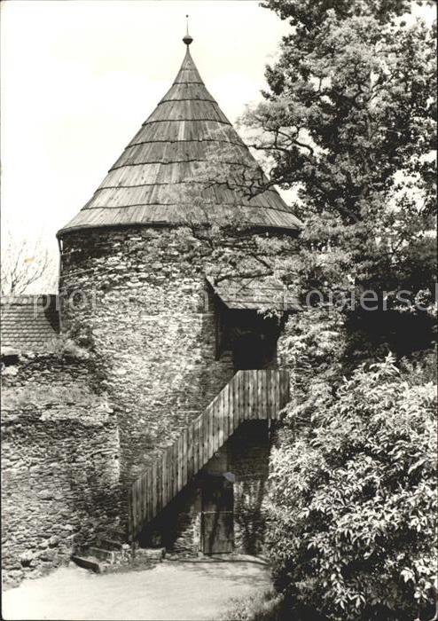 Elsterberg Vogtland Turm am Haupttor der Burgruine