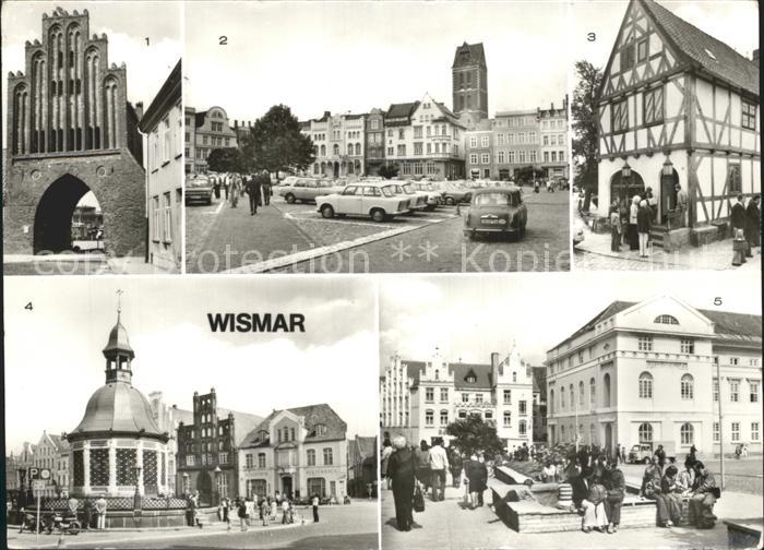 Wismar Mecklenburg Wassertor Markt Runde Grube Wasserkunst und Alter Schwede