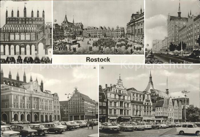ROSTOCK  CITY Das Radt Haus Neuer Markt Lange Str Rathaus Ernst Thaelmann Platz