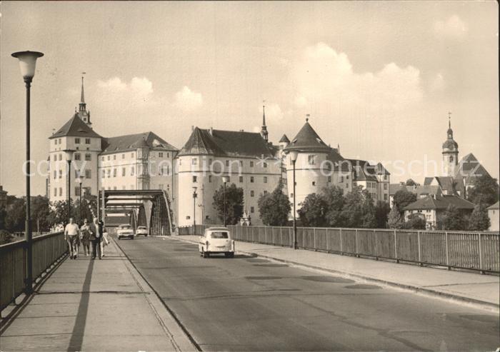 Torgau Schloss Hartenfels mit Elbbruecke
