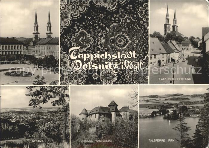 Oelsnitz Vogtland Ernst Thaelmann Platz Gesamt Platz der Befreiung Schloss Voigt