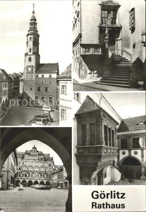 Goerlitz Sachsen Altes und Neues Rathaus Rathaustreppe Gerichtslaube