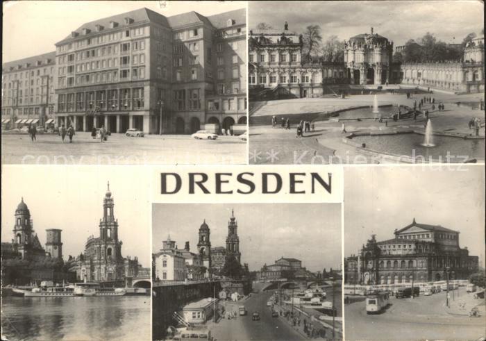 DRESDEN Elbe Teilansichten mit Kirchen Zwinger