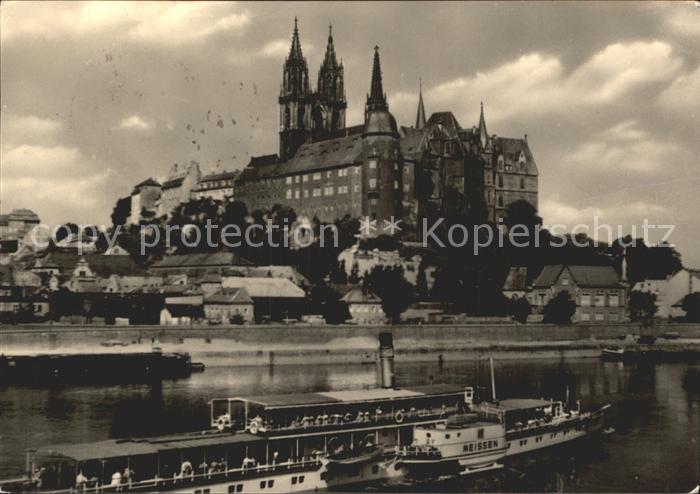 Meissen Elbe Sachsen Schloss Kirche Elbedampfer