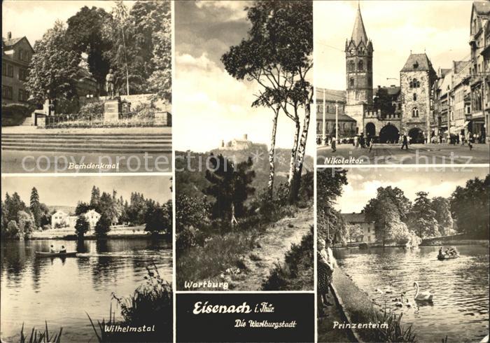 Eisenach Thueringen Bachdenkmal Wartburg Nikolaitor Wilhelmstal Prinzenteich