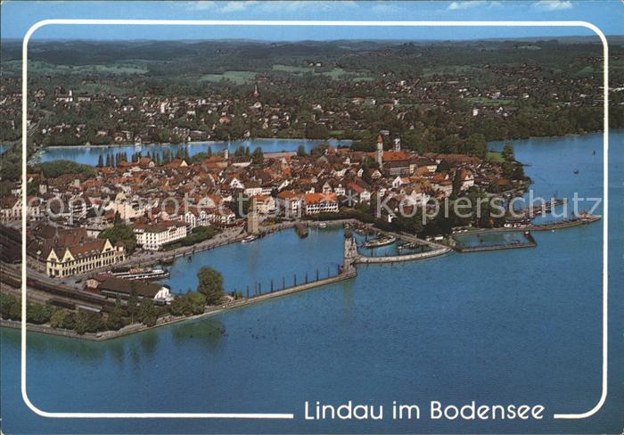 Lindau Bodensee Hafen Fliegeraufnahme