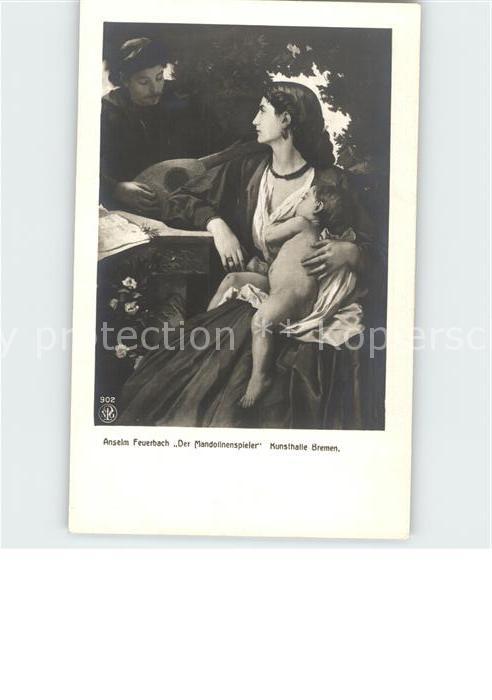 Kuenstlerkarte Anselm Feuerbach Der Mandolinenspieler