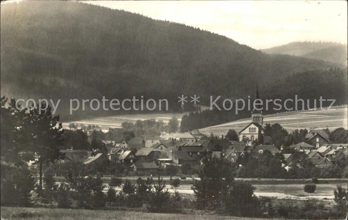 Gehren Thueringen Ortsansicht mit Kirche