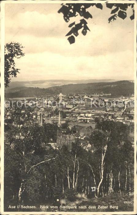 Aue Sachsen Blick vom Stadtpark nach dem Zeller Berg