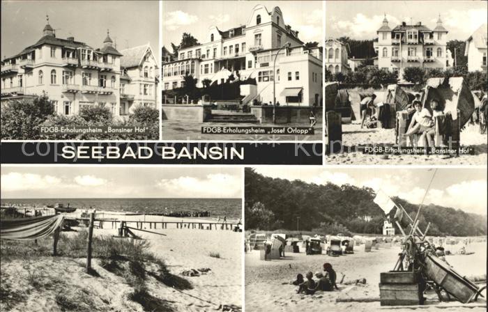Bansin Ostseebad FDGB Erholungsheim Bansiner Hof Josef Orlopp Strand