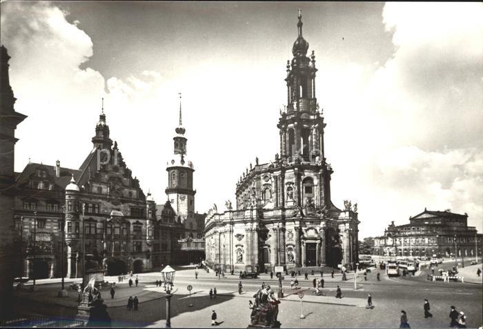 DRESDEN Elbe Georgentor Kath Hofkirche Oper Bruehlsche Terrasse vor Zerstoerung