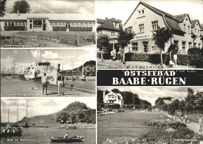 Baabe Ostseebad Ruegen FDGB Erholungsheime Dampferanlegestelle Moritzburg Strand