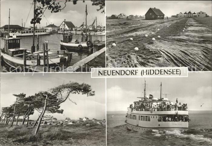 Neuendorf Hiddensee Hafen Fischkutter Faehre Fischernetze