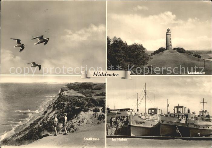 Kloster Hiddensee Moewen Leuchtturm Hafen Steilkueste