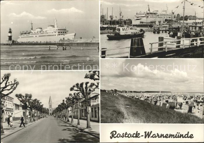Warnemuende Ostseebad Faehre Hafen Strassenpartie Strand