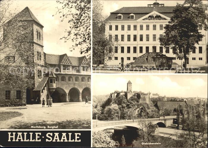 Halle Saale Moritzburg Burghof Franckens Stiftungen Giebichenstein Bruecke