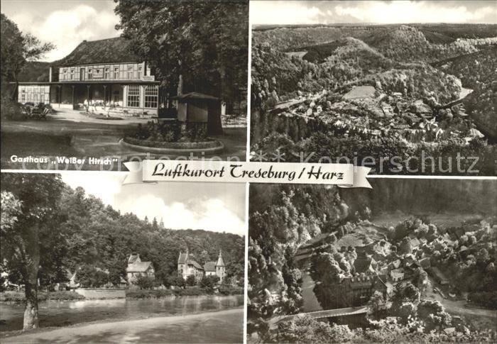 Treseburg Harz Gasthaus Weisser Hirsch Panorama Partie am Fluss