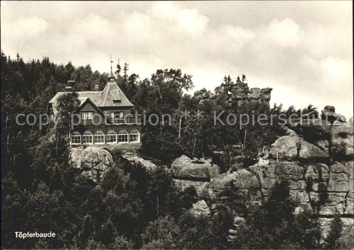 Toepferbaude Oybin Zittauer Gebirge Felsen