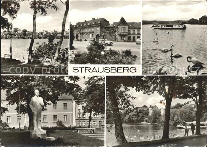 Strausberg Brandenburg Straussee Grosse Strasse Faehre Leninplatz Denkmal Statue