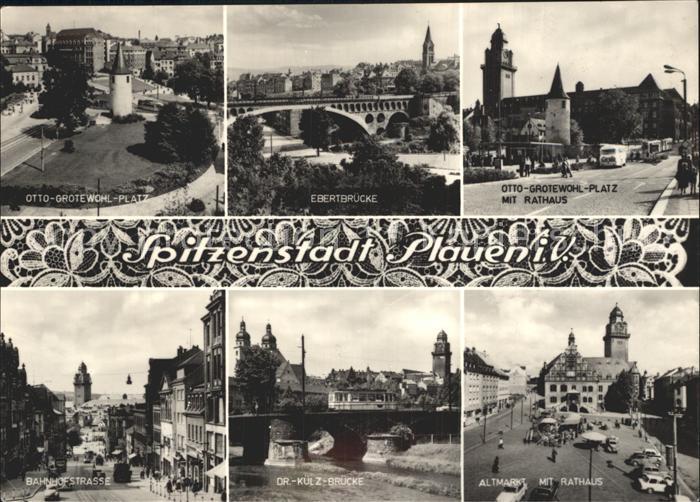 Plauen Vogtland Otto Grotewohl Platz Rathaus Bruecke Altmarkt Rathaus Bahnhofstr