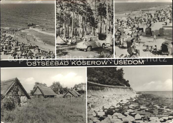 Koserow Ostseebad Usedom Neptuns Ankunft Zeltplatz Strand Fischerhuetten Strecke