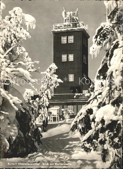 Oberwiesenthal Erzgebirge Blick zur Wetterwarte auf dem Fichtelberg Winterimpres