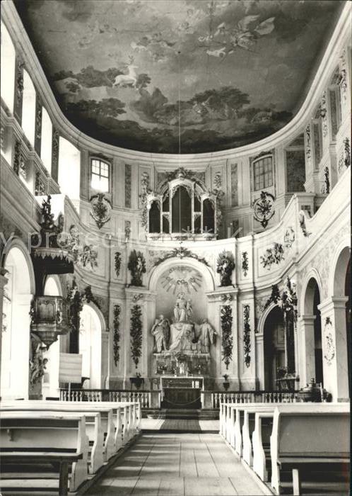 Wermsdorf Schlosskapelle Hubertusburg jetzt Katholische Kirche Altar Fresken