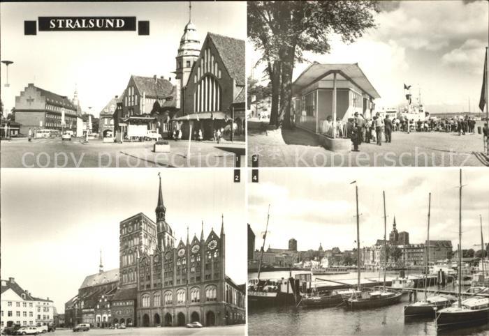 Stralsund Mecklenburg Vorpommern Bahnhof Alter Markt Hafen Fahrgastschiff Anlege