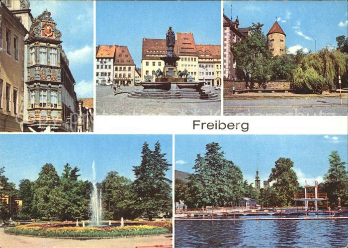 Freiberg Sachsen Renaissance Erker Karl Marx Strasse Brunnendenkmal Obermarkt Sc