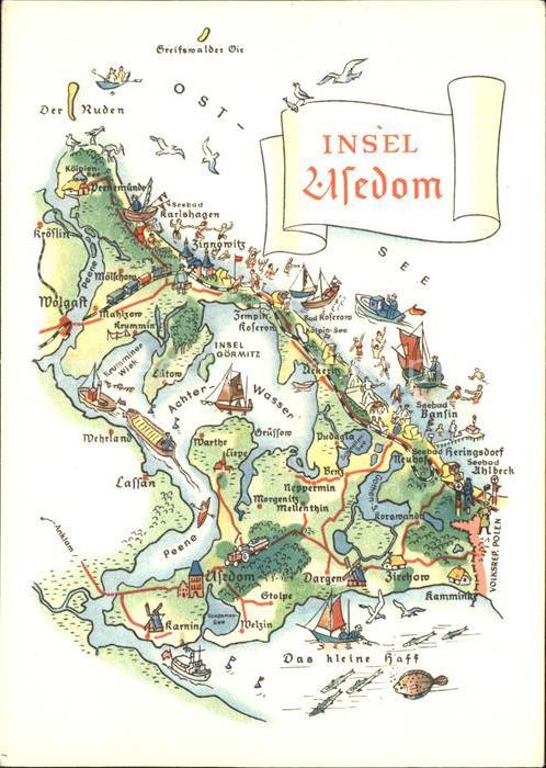Usedom Mecklenburg-Vorpommern Landkarte Insel