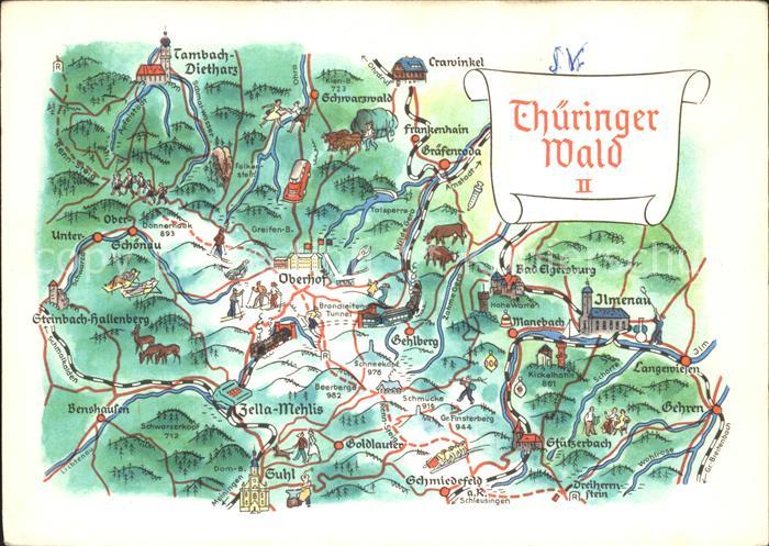 Oberhof Thueringen Thueringer Wald Landkarte