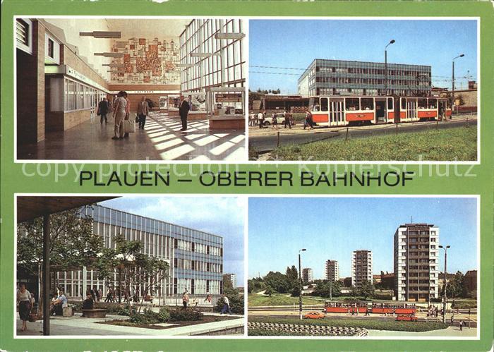 Plauen Vogtland Oberer Bahnhof Halle Strassenbahn Hochhaeuser
