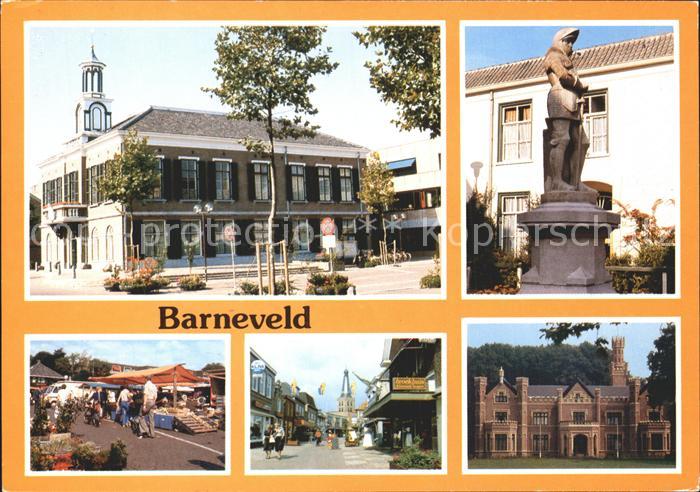 Barneveld Gelderland Rathaus Denkmal Statue Markt Strassenpartie Schloss