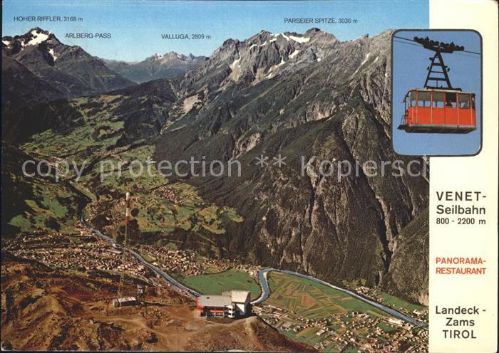 Zams Panorama Restaurant Venetseilbahn Alpen Fliegeraufnahme