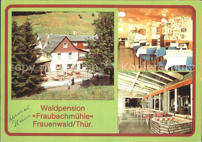 Frauenwald Thueringen Waldpension Fraubachmuehle Gaststube Veranda