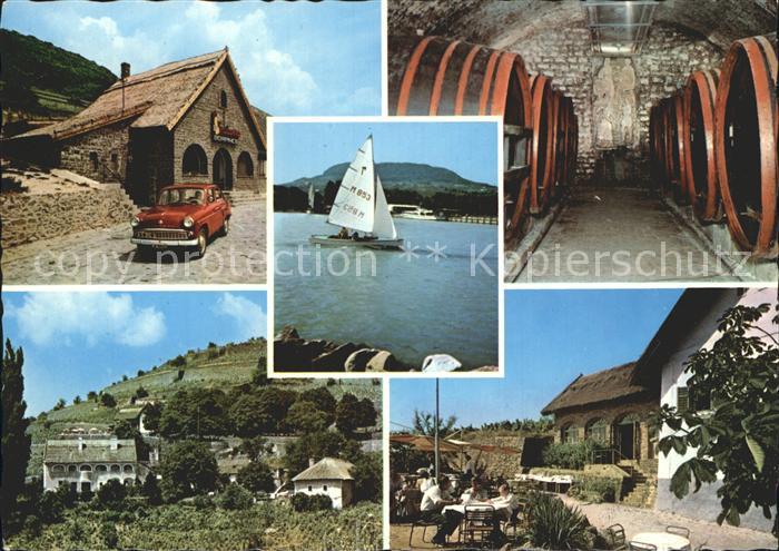 Badacsony Teilansichten Segelboot Weinkeller Gaststaette Restaurant