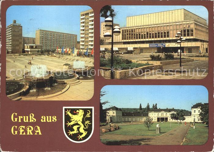 Gera Dr Rudolf Breitscheid Strasse Wasserspiele Wohnblocks Kunstgalerie Kulturpa