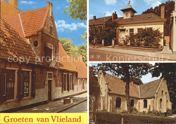 Vlieland Diakonie Oude raadhuis Ned Hev kerk Rathaus Kirche