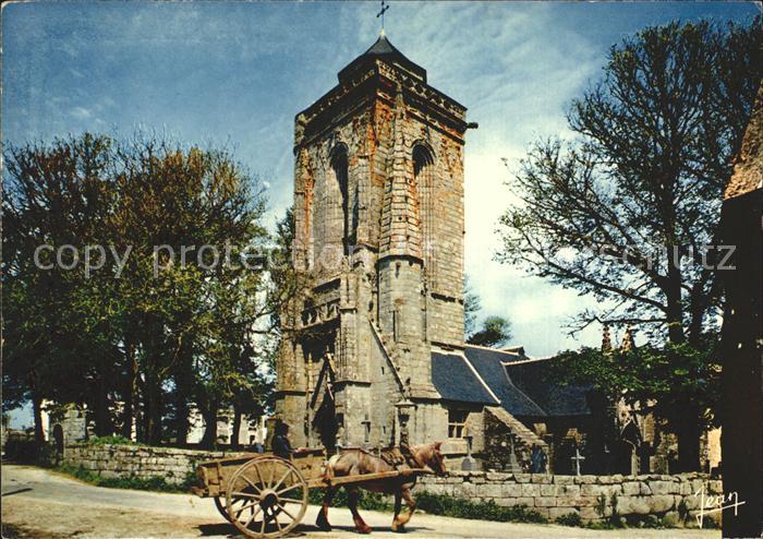 St Tugen Saint-Tugen Primelin 29 Finistere Eglise XV et XVI siecle Kirche Pferde