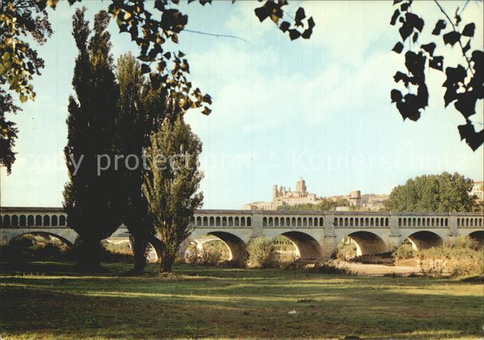 Beziers Pont Canal sur l'Orb Cathedrale St Nazaire