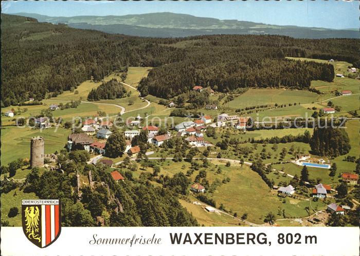 Waxenberg Oberneukirchen Burgruine Erholungsort Wappen Fliegeraufnahme